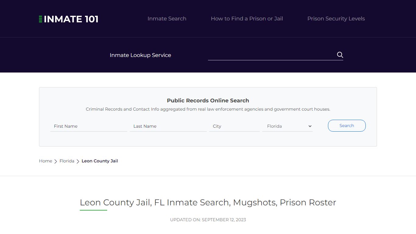 Leon County Jail, FL Inmate Search, Mugshots, Prison Roster